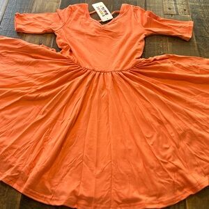 Dot Dot Smile size 7 girls orange Ballerina twirl dress new